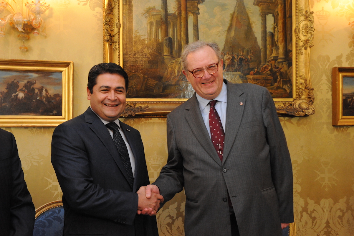 The Order of Malta’s Grand Master receives the President of Honduras